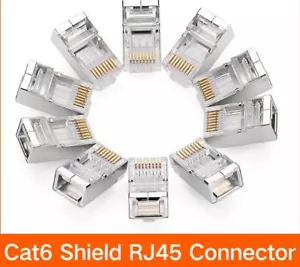 10 pieces RJ45 8P8C CAT6 Modular plug ethernet gold plated network connector - Picture 1 of 6