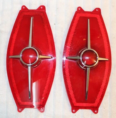 1965 Ford Ranch Wagon Country Sedan Country Squire NOS L+R REAR TAIL LAMP LENSES - Image 1 of 4