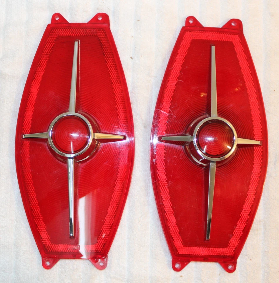1965 Ford Ranch Wagon Country Sedan Country Squire NOS L+R REAR TAIL LAMP LENSES - Image 1 of 4