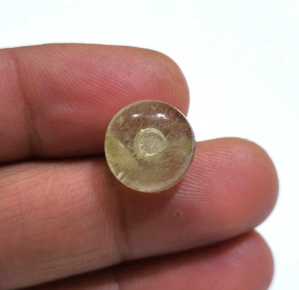 Beautiful Heliodor Aquamarine Round Cabochon 11 Crt Loose Gemstone For Jewelry - Image 1 of 4