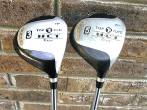 Top Flite HCT Tour Clubs Fairway Woods 3-15° & 5-21° Steel Shaft Medium Flex RH - Picture 1 of 5
