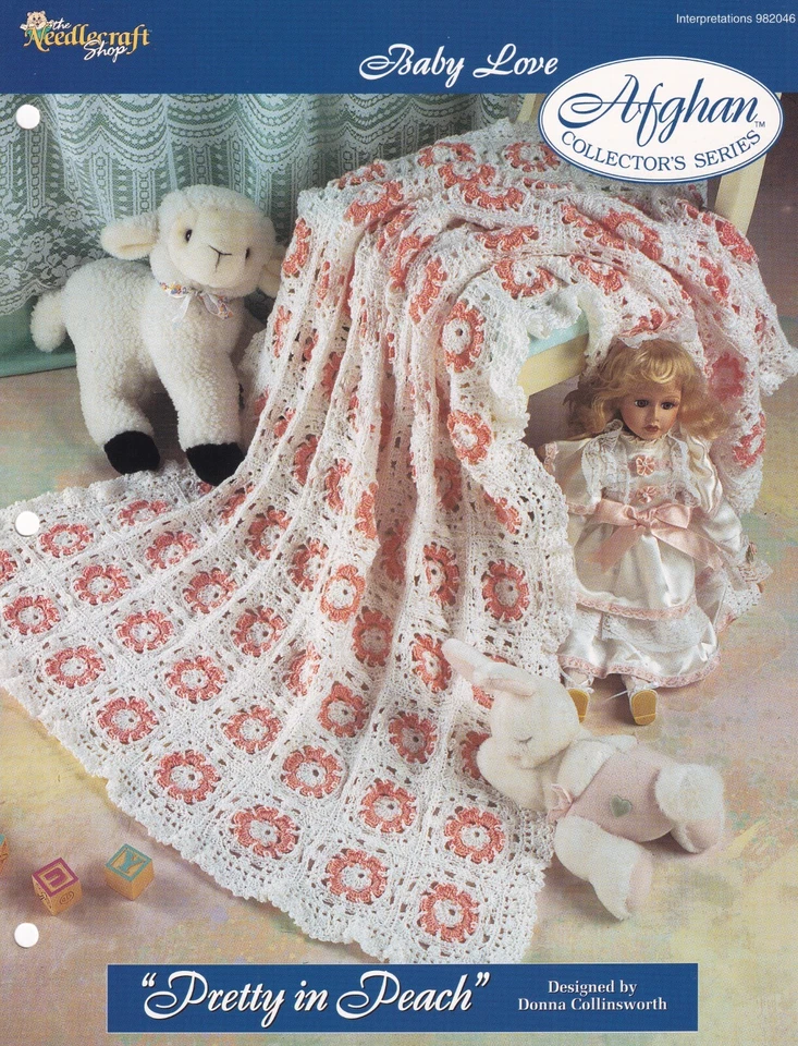 Baby Afghan Crochet Pattern PRETTY IN PEACH Needlecraft Shop - Image 1 of 1