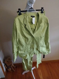 Mikane Lime Green Blazer Set Jacket Pants. New W Tags - Size 12 Lime 💚🍏💚💚🍏 - Picture 1 of 15