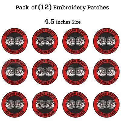 Gracie Jiujitsu Embroidery Patches Carlson Gracie BJJ Patches Kimono Patches - Image 1 of 4