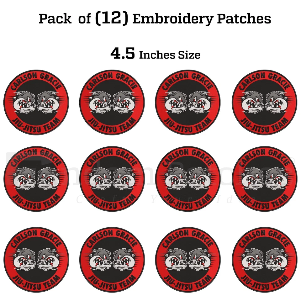 Gracie Jiujitsu Embroidery Patches Carlson Gracie BJJ Patches Kimono Patches - Image 1 of 4