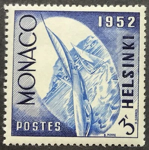 Estampillas de Mónaco 1952 Sc# 297 Juegos Olímpicos de Helsinki a vela, como nuevas Nh - Imagen 1 de 2