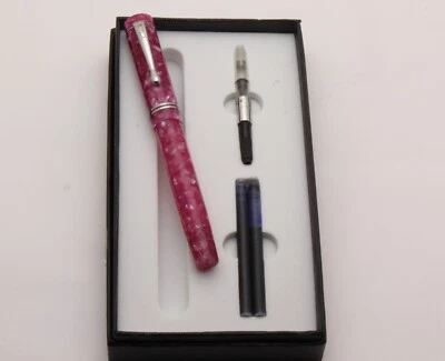 Pluma Estilográfica Cilck Renacimiento Mármol Rosa Acrílico Con Clip Cromo Nueva En Caja Foto 1 de 4