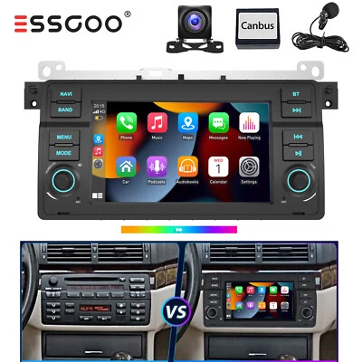 Für BMW E46 3er 318 320 325 M3 Carplay Autoradio Android 13 GPS Navi RDS Mik Kam - Bild 1 von 4