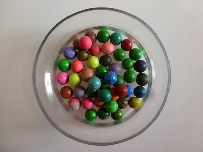 LOT N° 18 DE 45 BILLES ANCIENNES TERRE JOUET ANCIEN JEU ENFANT ECOLE RECREATION - Photo 1/2