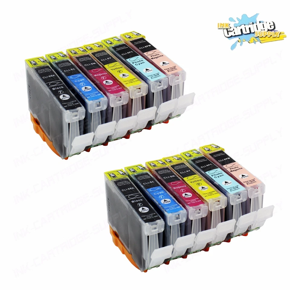 12 Pack CLI8 CLI-8 Ink For Canon Pixma iP6600D iP6700D MP950 MP960 MP970 - Image 1 of 1