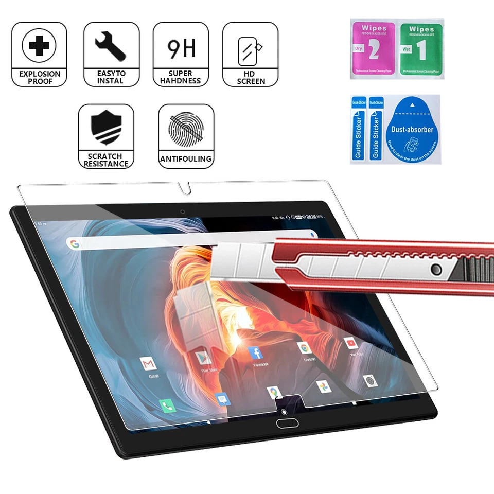 Tempered Glass For MAGCH M210 M101 L21 Feonal MEIZE ZONKO K116 K118 10" Tablet - Image 1 of 1