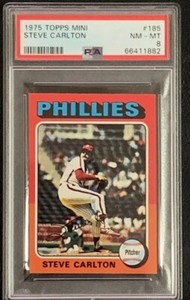 1975 Topps Mini Steve Carlton #185 PSA 8 NM-MT HOF