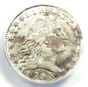 1795 Flowing Hair Half Dime H10C - Certified ANACS AU50 Detail - Rare Date Coin! - Picture 1 of 6