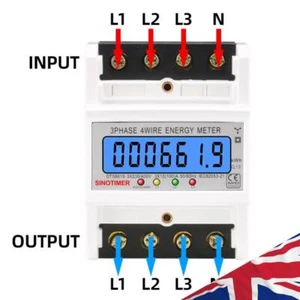 Power Consumption Monitor 3 Phase 4 Wires Electric Meter 50/60HZ for Home Office - Picture 1 of 12