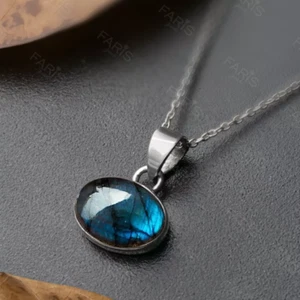 Beautiful Labradorite Gemstone 925 Sterling Silver Handmade Pendent Jewelry R-90 - Picture 1 of 6