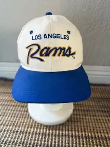 Gorra gorra vintage años 90 Sports Specialties Los Angeles Rams Script blanca con cierre a presión - Imagen 1 de 8