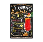 Tequila Sunrise Cocktail Zutaten Rezept Retro Deko Bar Blechschild 20x30cm A0605