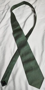 Countess Mara Men’s Tie Vivid Green Small Checkered 100% Silk Made In USA - Picture 1 of 8