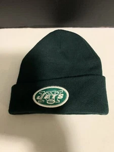 New York Jets Flat Applique on Green knit Beanie cap hat! SEE DETAILS - Picture 1 of 2