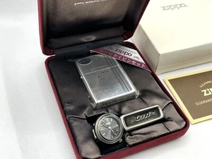 Unused ZIPPO Limited Edition Lighter & Watch Tie Clip Necktie Pin Set w Case - Picture 1 of 11