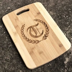 Allori personalizzati con tagliere iniziale bambù 14""x9,5"" x 5 - Foto 1 di 2
