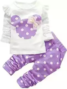 Baby Girl Clothes 2 Pieces Long Sleeved Cute Toddler Infant Outfits 3-4Y - Picture 1 of 10
