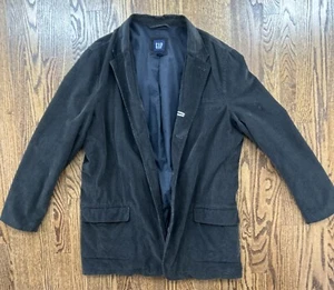 Gap 3 Button Front Lined Corduroy Dark Blazer Jacket Men's Size XXLT - Picture 1 of 8