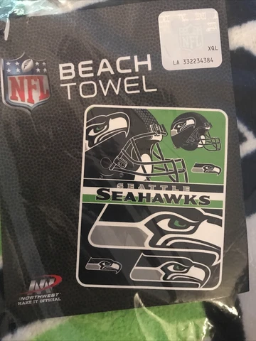 Seattle Seahawks 54"x 68" Cotton Velour Beach Towel Blanket Brand New With Tags Cover