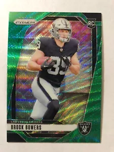 2024 Prizm Green Wave Prizm Parallel Brock Bowers RC #315 Raiders - Picture 1 of 2