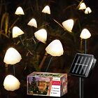 Solar Garden Lights, 12 LED Mushroom Fairy String Lights Outdoor Waterproof Path