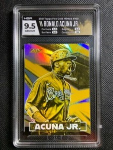 2021 Topps Fire Gold Minted Ronald Acuna Jr Hga 9.5 Gem Mint Atlanta Braves