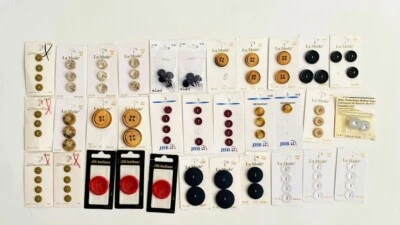 Vintage Round Buttons 4 and 2 holes for Sewing Connectors Arts & Crafts on Cards - Image 1 of 4