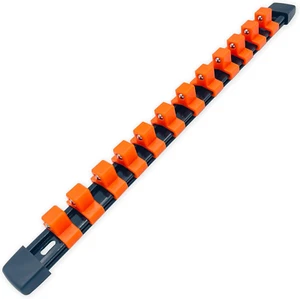 1/2 Inch, 3/8 Inch, and 1/4 Inch Drive Socket Rail Holders Yellow Orange Green… - Picture 1 of 7