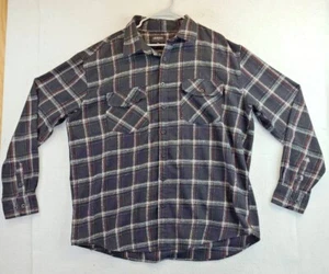 Gioberti Black Plaid Long Sleeve Button Up Thick Flannel Shirt Mens 2XL - Picture 1 of 9