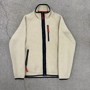 Patagonia Kids Deep Retro Pile Fleece Full Zip Jacket Sz M 10 Tan Outdoors BA1 - Picture 1 of 7
