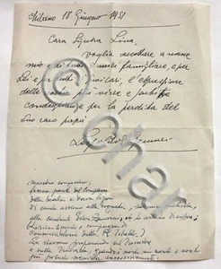 Lettera con autografo maestro Leopoldo Gennai / Lina Galleazzi - 1951 - Bild 1 von 1