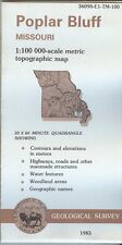 USGS Topographic Map POPULAR BLUFF Missouri 1983 - 100K -