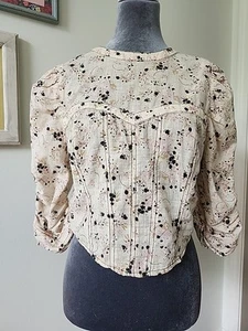 Free People Monica Top Small-Med stampa prateria ritagliato sul retro atmosfera occidentale - Foto 1 di 10