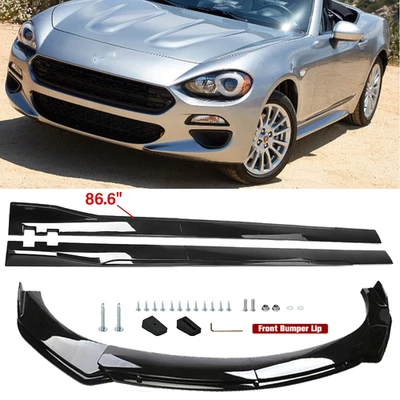 Front Bumper Lip Spoiler Splitter Body Kit+ Side Skirt For Fiat 124 Spider 17-20 - Image 1 of 4