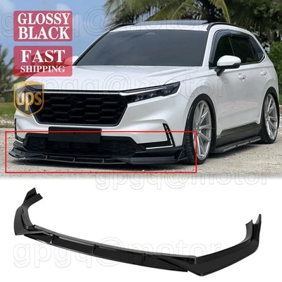 For Honda CR-V EX LX 2023-2025 V Style Gloss Black Front Bumper Lip Splitter Kit - Image 1 of 4