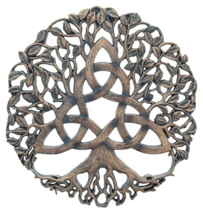 Trinity Knot Tree of Life Wall Plaque Decorative Spiritual Celtic Garden Art ... - Picture 1 of 3