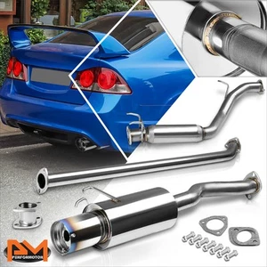 For 06-11 Honda Civic EX/LX/DX 4" Burnt Tip Muffler Stainless Catback Exhaust - Picture 1 of 5