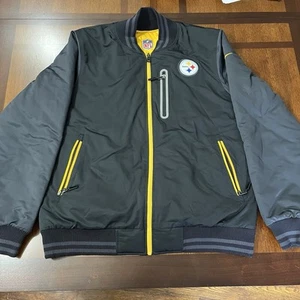 Nike On Field Gear Pittsburgh Steelers Chaqueta Bomber Satinada Reversible Talla Grande - Imagen 1 de 12
