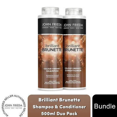 John Frieda Brilliant Brunette Colour Protecting Shampoo & Conditioner New Pack - Image 1 of 4