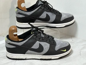 Nike Dunk Low Negro/Gris/Verde Neón Mini Swoosh Reino Unido Talla 6 - Imagen 1 de 13
