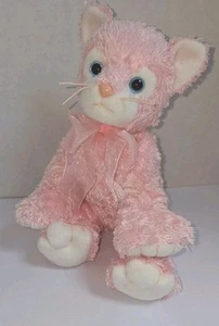 Ty Beanie Buddy Carnation The Cat Blue Eyes & Pink Ribbon 10" - Imagen 1 de 8