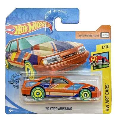 Tarjeta corta 1:64 Hot Wheels ’92 Ford Mustang HW Art Cars 1/10 2020 - lista para regalo Foto 1 de 4