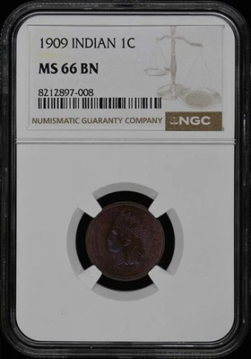 1909 Bronze Indian Cent 1C NGC MS66BN - Image 1 of 4