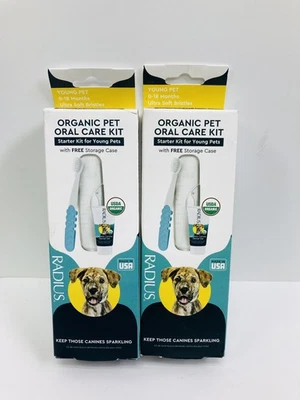 2 CT Organic Pet Oral Care Kit. Starter Kit For Younger Pets with Storage Case - Image 1 of 4