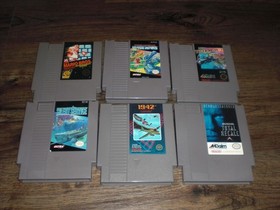 6x NES Super Mario Bros Base Wars 1942 Silet Service Tiger Total Recall Nintendo
